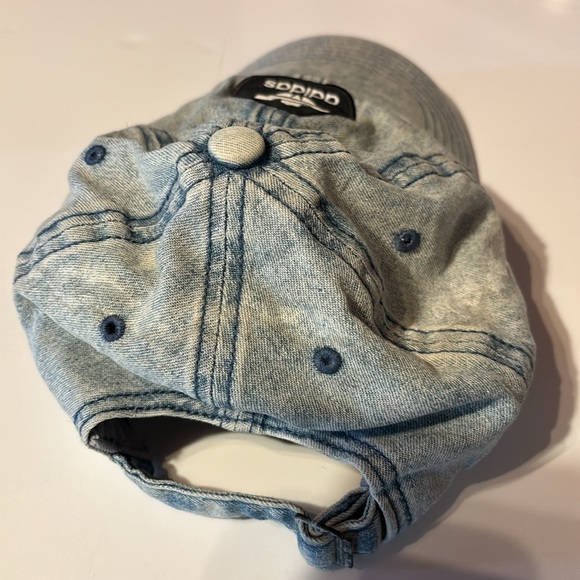 Adidas Trifoil Denim Dads Hat Acid Stone Wash Adjustable - Picture 3 of 6